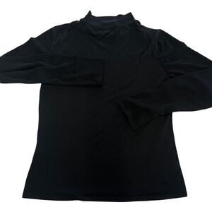 Emilio Valentino Shirt Womens Medium Mock Neck Long Sleeve Stretch Italy Top